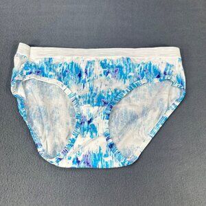 Hanes Womens Sz Small Panty Bikini Brief Blue and White Tie-Dye New Without Tags